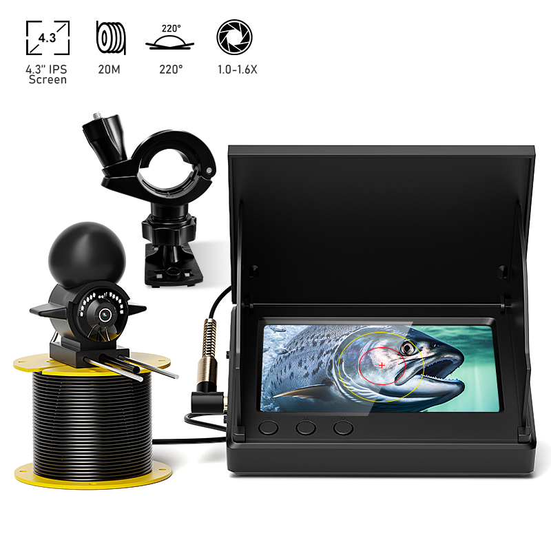 Fish Finder Portable - Pencari Ikan Portabel LCD 4,3'', Kamera